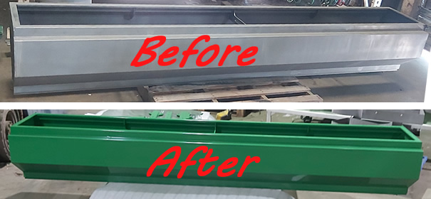 before after powder coating castleblast